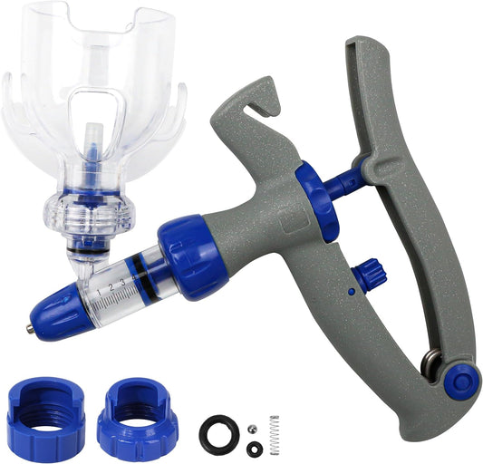 5ML Automatic Livestock Syringe Gun | Adjustable Dose Veterinary Injector with Bottle Holder for Cattle, Cow, Pig, Goat & Sheep  Copy Title