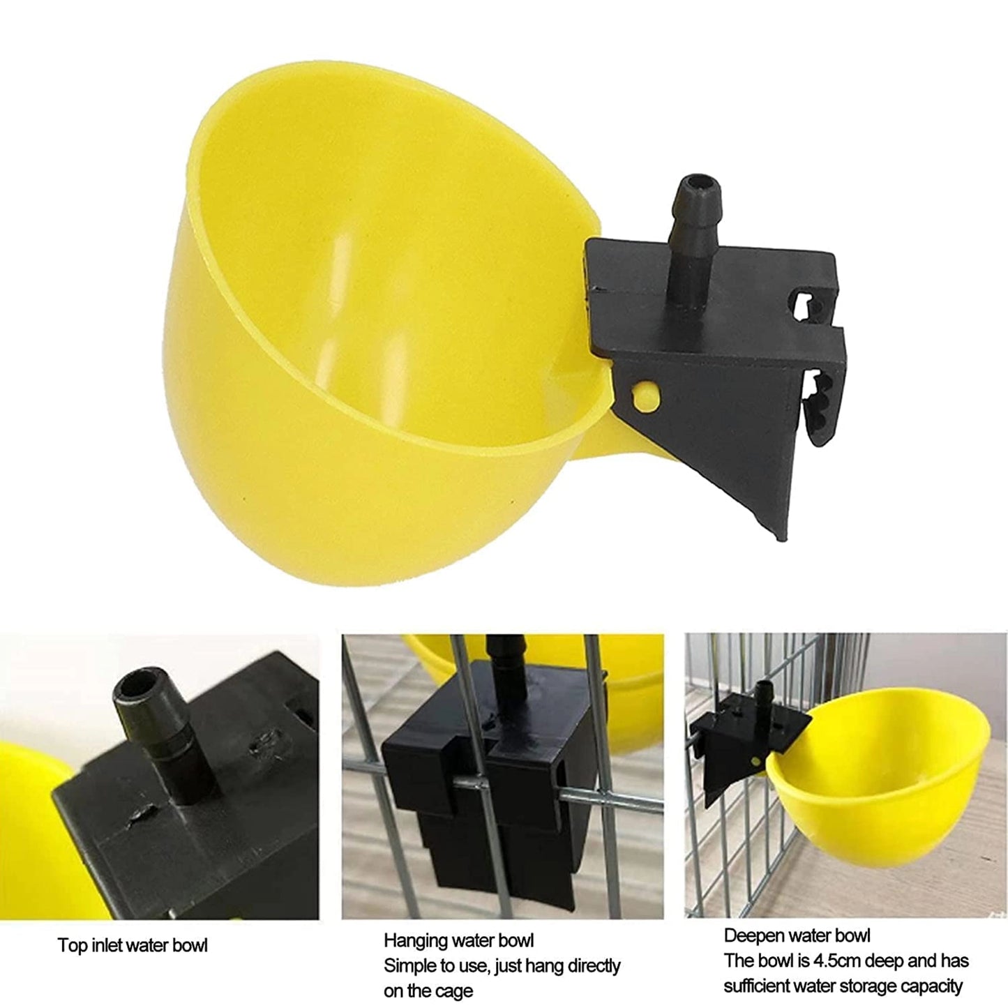 Double Hole Pigeon Feeder (Hanging Type) with Automatic Water Drinking Cups | Outside-Suitable Feeder & Drinker Set – 2 Feeders + 2 Drinkers