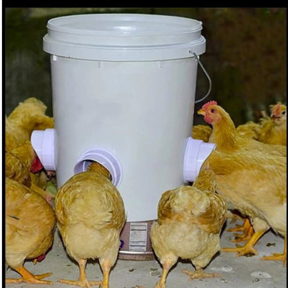 DIY Gravity Chicken Feeder | Rainproof Design for Buckets & Bins | Automatic No-Waste Poultry Feeding System