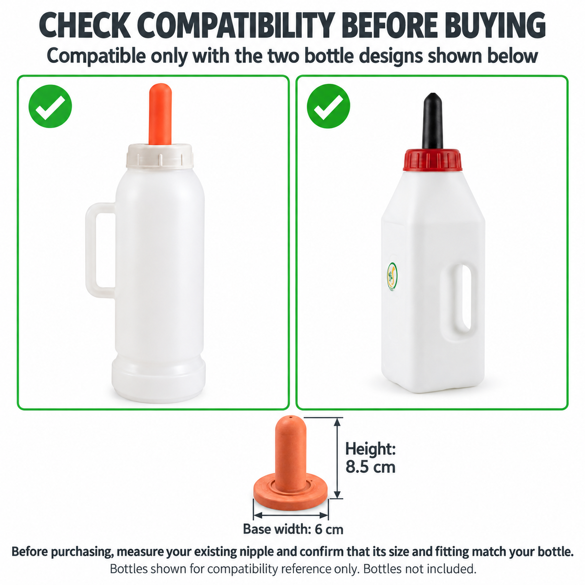 Imported Calf Milk Feeding Bottle Rubber Nipple | High Quality Replacement Calf Feeding Teat for Compatible Milk Bottles