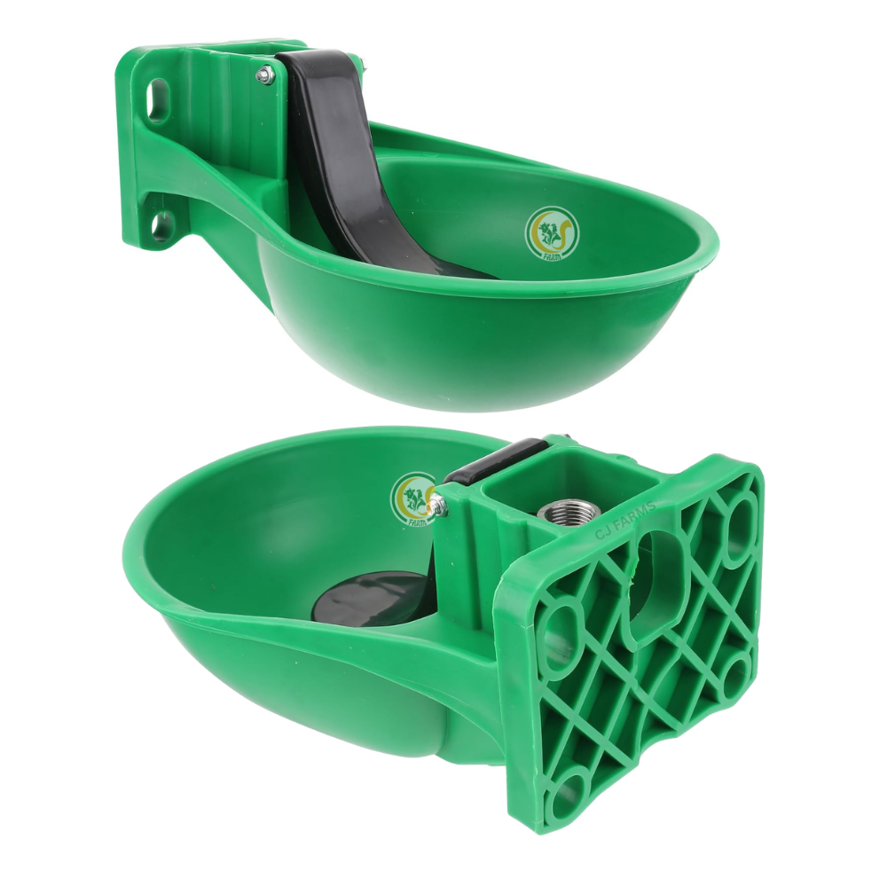3L Green Unbreakable Plastic Automatic Cow Water Bowl Dispenser | Durable Livestock Drinking Waterer for Cattle, Goats & Sheep cjfarms.in