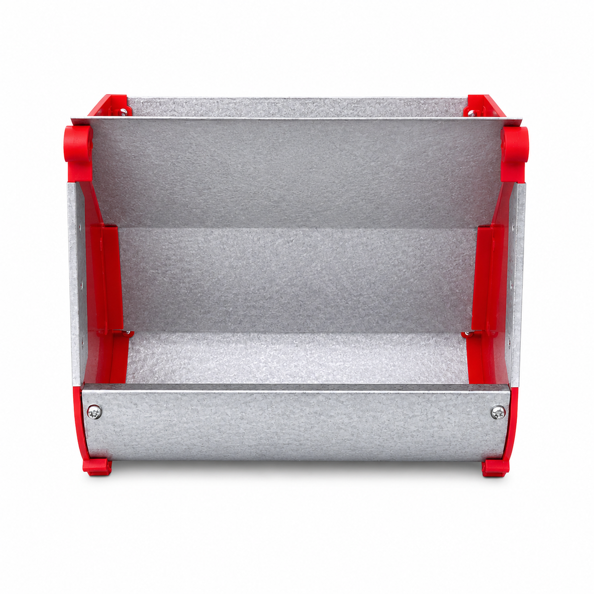 Rabbit Feeder Box 15.5 × 9.5 × 14 cm | Galvanized Metal Cage-Mount Feeding Trough for Rabbits & Small Animals CJ farms and Agritech