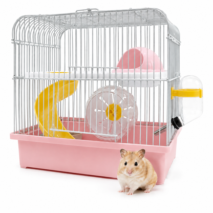 Hamster Cage BC-166 20.5 × 25 × 27 cm | Spacious Small Animal Cage with Removable Tray for Hamsters & Gerbils CJ farms and Agritech