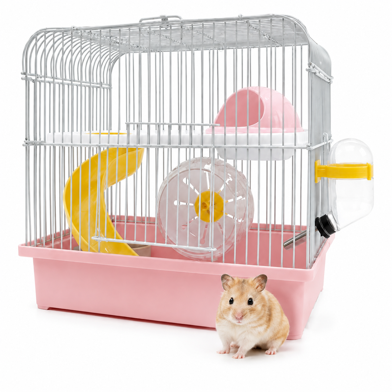 Hamster Cage BC-166 20.5 × 25 × 27 cm | Spacious Small Animal Cage with Removable Tray for Hamsters & Gerbils CJ farms and Agritech