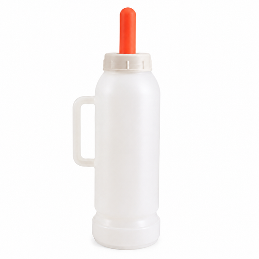 Heavy-Duty 2L Calf Milk Feeding Bottle with Food-Grade Nipple | Durable Livestock Feeder for Calves | Safe & Hygienic Farm Feeding Bottle cjfarms.in