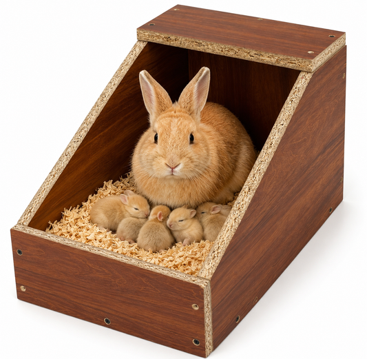 Wooden Rabbit Nesting Box for Breeding | Easy Assemble Rabbit Nest Box with Lid | 16 x 11 x 11 Inch Bunny Nesting House for Mother Rabbits & Baby Kits CJ farms and Agritech