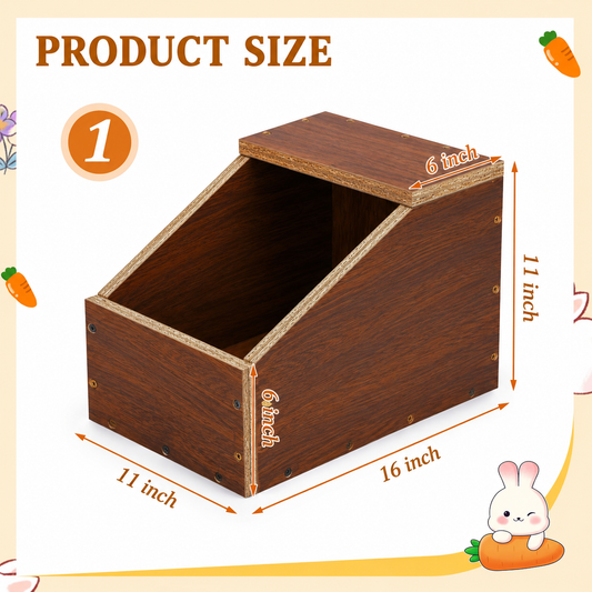 Wooden Rabbit Nesting Box for Breeding | Easy Assemble Rabbit Nest Box with Lid | 16 x 11 x 11 Inch Bunny Nesting House for Mother Rabbits & Baby Kits CJ farms and Agritech