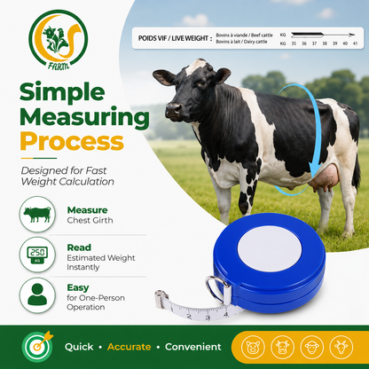 Animal Weight Measuring Tape for Cow, Goat, Sheep & Pets | Portable Livestock Body Weight Measurement Tape CJ farms and Agritech