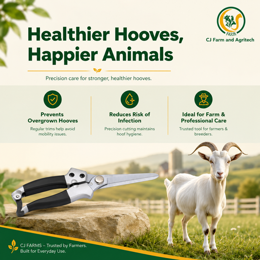 Premium Long Blade Hoof Cutter for Goats & Sheep | Heavy-Duty Stainless Steel Hoof Trimmer | 22cm Tool with 8cm Sharp Blade for Safe Livestock Hoof Care cjfarms.in