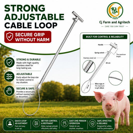 Stainless Steel Animal Control Pole | Dog Catcher Pole, Pig Holder & Livestock Catcher | Safe & Humane Animal Handling Tool cjfarms.in