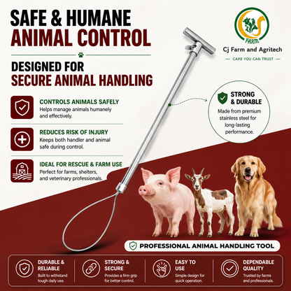 Stainless Steel Animal Control Pole | Dog Catcher Pole, Pig Holder & Livestock Catcher | Safe & Humane Animal Handling Tool cjfarms.in