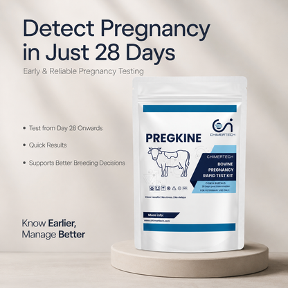 Bovine Pregnancy Rapid Test Kit for Cow & Buffalo (28 Days) – Pregkine by Chimertech | Easy, Accurate Veterinary Pregnancy Detection Kit CHIMERTECH