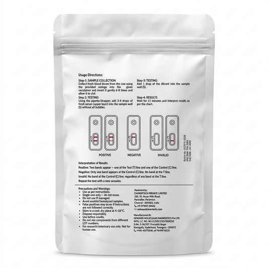 Bovine Pregnancy Rapid Test Kit for Cow & Buffalo (28 Days) – Pregkine by Chimertech | Easy, Accurate Veterinary Pregnancy Detection Kit CHIMERTECH