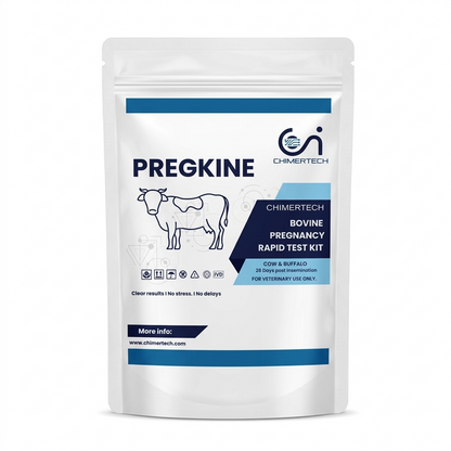 Bovine Pregnancy Rapid Test Kit for Cow & Buffalo (28 Days) – Pregkine by Chimertech | Easy, Accurate Veterinary Pregnancy Detection Kit CHIMERTECH