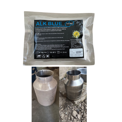ALK Blue Powder – Alkali Detergent for Milking Machine & Milk Cooling System | Dairy Equipment Cleaning Powder | Effective in Hard Water CJ farms and Agritech