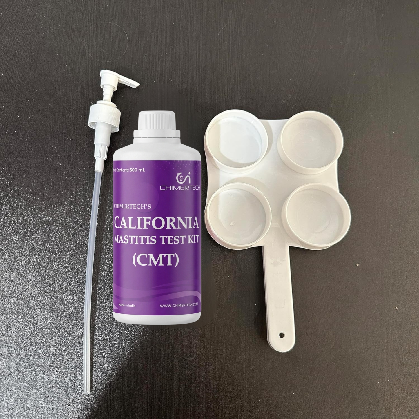 Chimertech California Mastitis Test (CMT) Kit with Paddle | 500ml Reagent Capacity | Fast & Accurate Mastitis Detection cjfarms.in