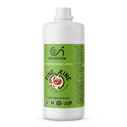 Fine Kine Teat Dip Solution 1000ml for Dairy Cattle | Udder Hygiene & Mastitis Prevention | Healthy Udder Care for High Milk Quality CHIMERTECH