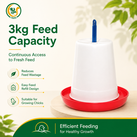 Chick Feeder 3kg – Pack of 2 | Durable Poultry Feeders for Chicks, Broilers & Layers | Easy-Clean, Spill-Resistant Design cjfarms.in