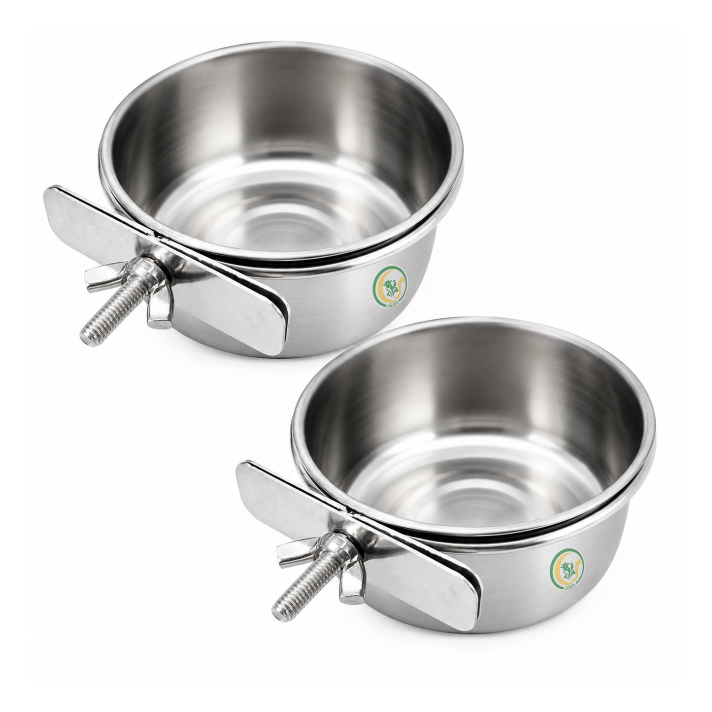 Stainless Steel Bird Feeder Bowl with Cage Clamp | 10cm Hanging Food & Water Bowl for Parrots, Hamsters, Chinchillas & Guinea Pigs CJ farms and Agritech