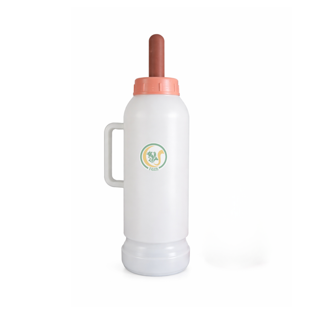 Heavy-Duty 2L Calf Milk Feeding Bottle with Food-Grade Nipple | Durable Livestock Feeder for Calves | Safe & Hygienic Farm Feeding Bottle cjfarms.in