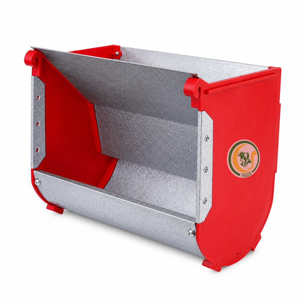 Rabbit Feeder Box 15.5 × 9.5 × 14 cm | Galvanized Metal Cage-Mount Feeding Trough for Rabbits & Small Animals CJ farms and Agritech