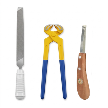 Professional Hoof Care Combo Kit for Cattle, Cow, Goat & Horse | Hoof Trimming Cutter, Hoof Knife & Rasp File Set CJ farms and Agritech