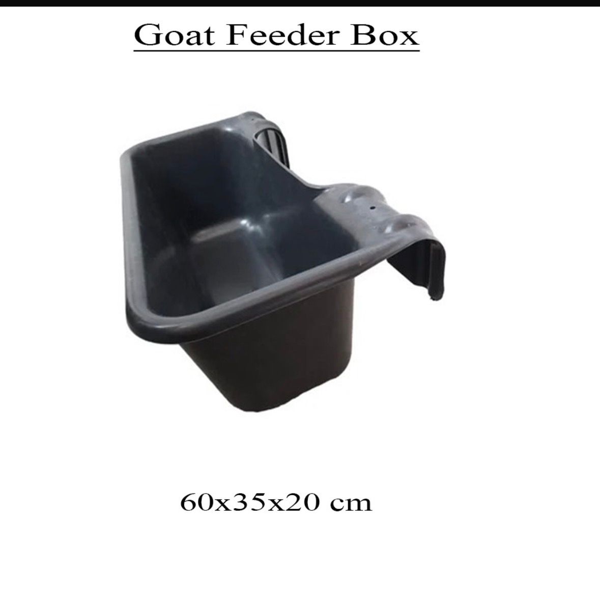 2ft Goat Feeder Box | Easy Hang Livestock Feeding Trough for Goats & Sheep | Heavy Duty Plastic Feed Container CJ farms and Agritech