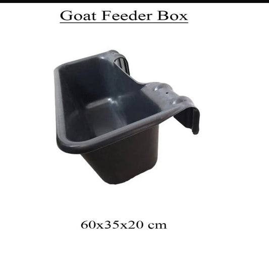 2ft Goat Feeder Box | Easy Hang Livestock Feeding Trough for Goats & Sheep | Heavy Duty Plastic Feed Container CJ farms and Agritech