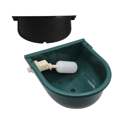 Automatic Water Bowl 4L for Cows, Goats, Sheep & Buffalo | Unbreakable Plastic Livestock Drinking Bowl with Float Ball Valve – Durable Farm Water Feeder (Green)