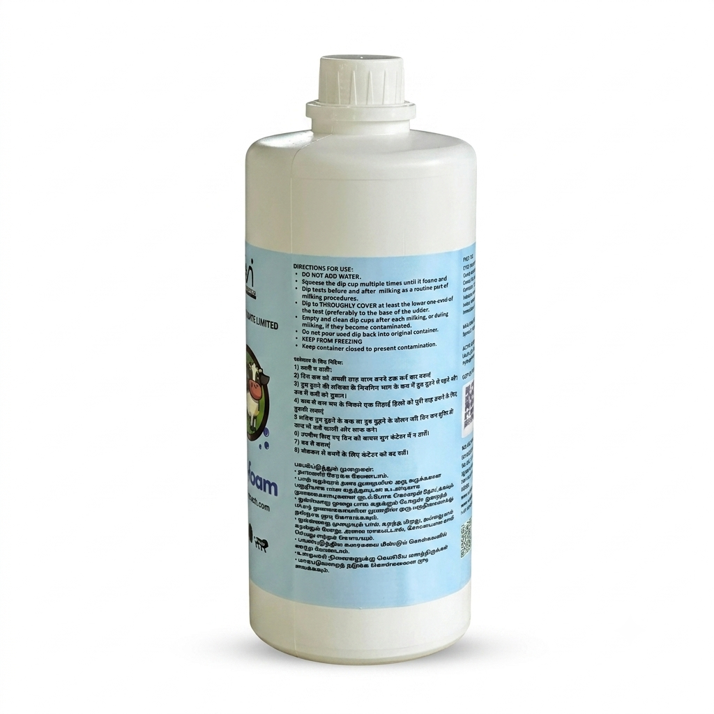 MooFoam Teat Wash Foam 1kg for Cattle, Goat & Sheep | Mastitis Prevention Pre & Post Milking Teat Sanitizer CHIMERTECH