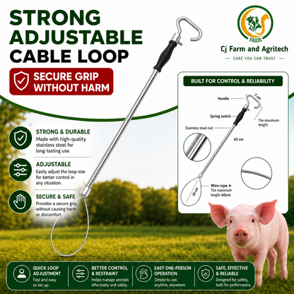 Stainless Steel Animal Control Pole | Dog Catcher Pole, Pig Holder & Livestock Catcher | Safe & Humane Animal Handling Tool cjfarms.in