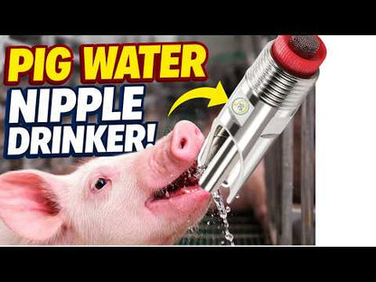 202 Grade Stainless Steel 1/2 Inch Automatic Pig Water Nipple | Durable Hog Drinking Nipple for Pigs & Piglets