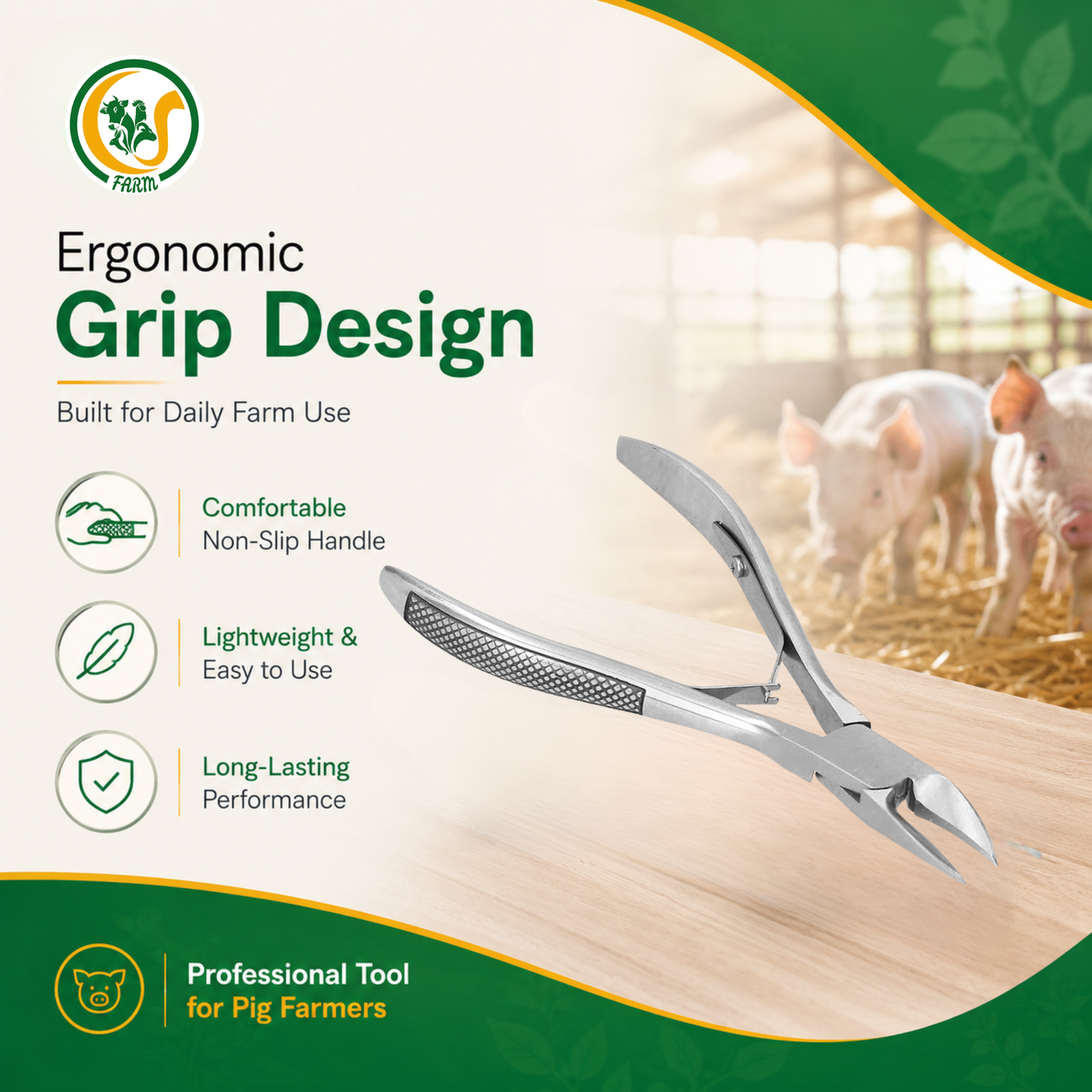 Stainless Steel Piglet Teeth Cutter | Durable Piglet Teeth Clipping Tool for Safe & Hygienic Livestock Care cjfarms.in